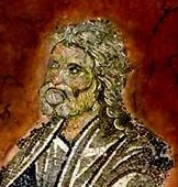 Свети Пророк Наум. Фрагмент от стара мозайка от църквата ''Свети Апостоли'' в Солун, Гърция