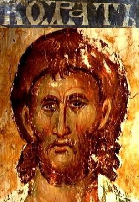 Свети мъченик Кодрат. Фрагмент от стара стенопис. Раваница, Сърбия