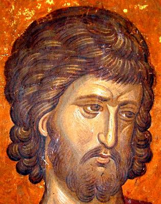 Свети мъченик Трофим Никомидийски. Фрагмент от стара стенопис. Косово, Сърбия