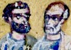Светите апостоли Иасон и Сосипатър. Фрагмент от стара грузинска икона