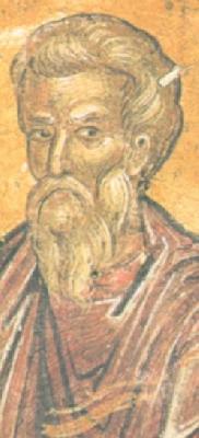 Свети мъченик Диомид. Фрагмент от стара стенопис в Света Гора-Атон