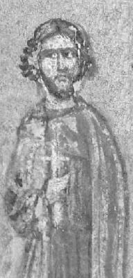Свети мъченик Тирс. Фрагмент от древна миниатюра в Света Гора-Атон