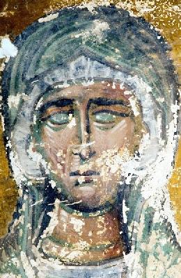 Света праведна Елисавета. Древна стенопис от Цаленджихе, Грузия