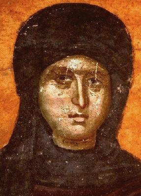 Света първомъченица равноапостолна Текла. Фрагмент от стара стенопис, Косово, Сърбия