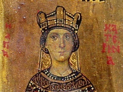 Света великомъченица Екатерина Александрийска. Фрагмент от стара икона. Синай, Египет